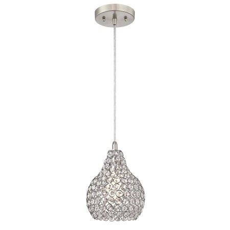 Westinghouse Pendant 60W Mini Kelcie, Brushed Nickel Crystal Jewel Shade 6103700